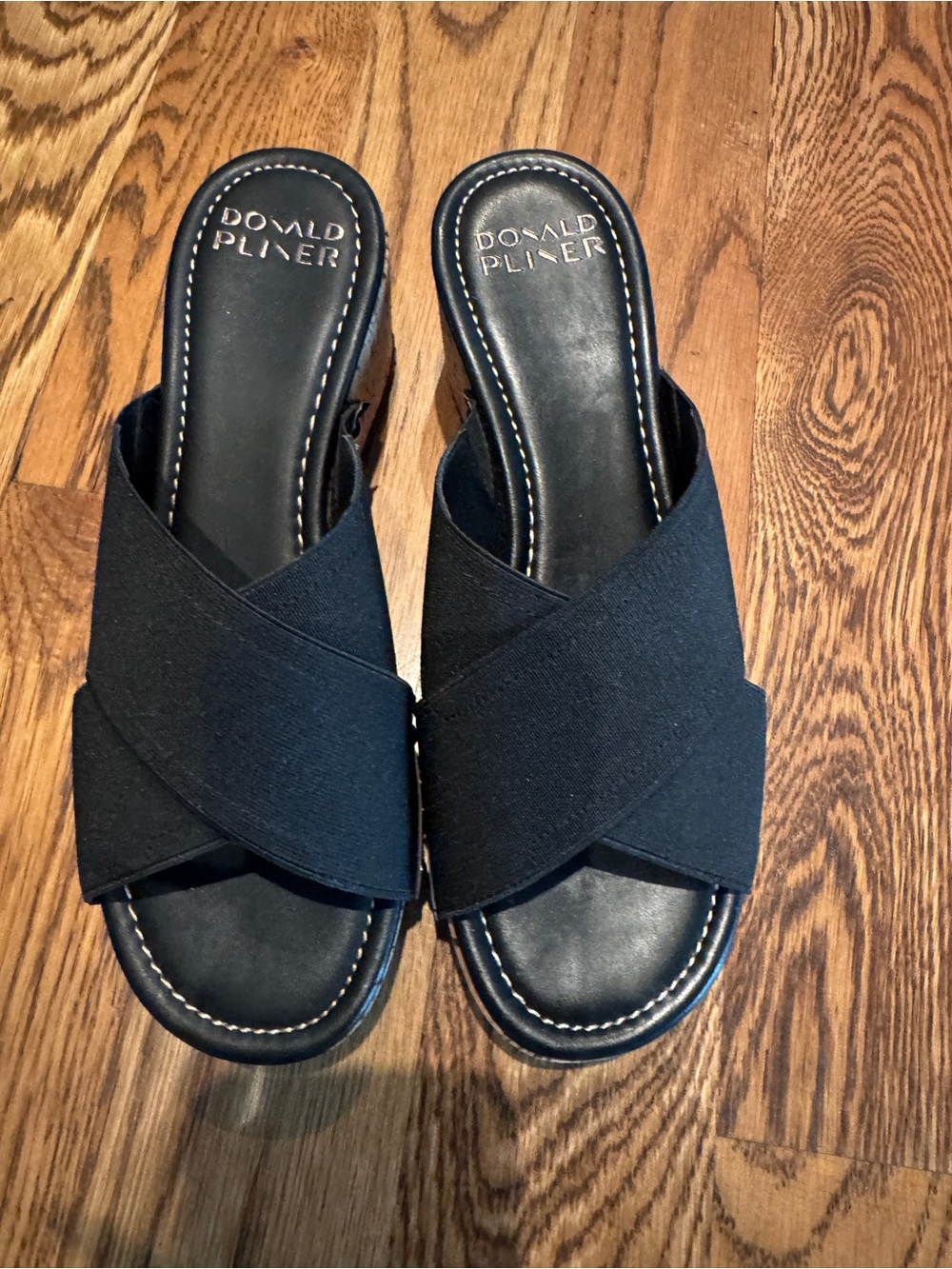 Donald J. Pliner Black Summera Cork Platform Sandal Slide New in Box US 8 - Picture 10 of 10